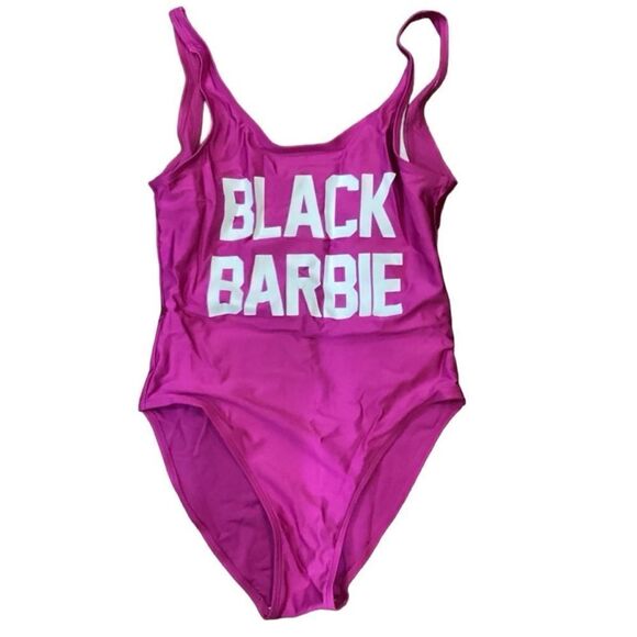Black Barbie One Piece Swim Suit M - Picture 1 of 7